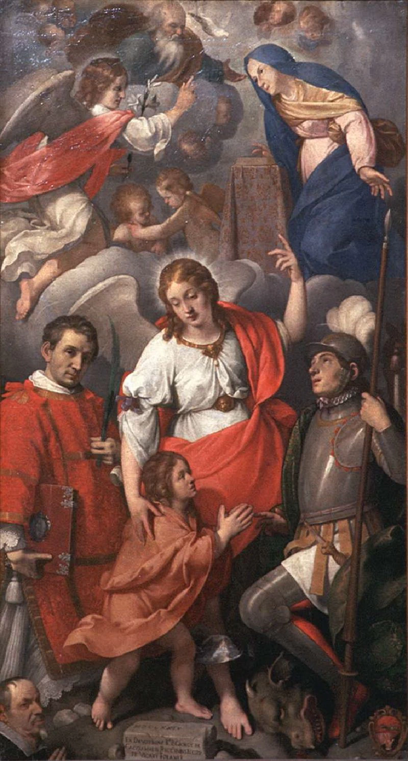 Angelo custode con santi e Annunciazione
